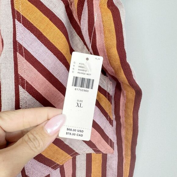 BY ANTHROPOLOGIE | NEW Belted Vertical Stripe Pull On Shorts Women’s Size XL - Picture 6 of 10